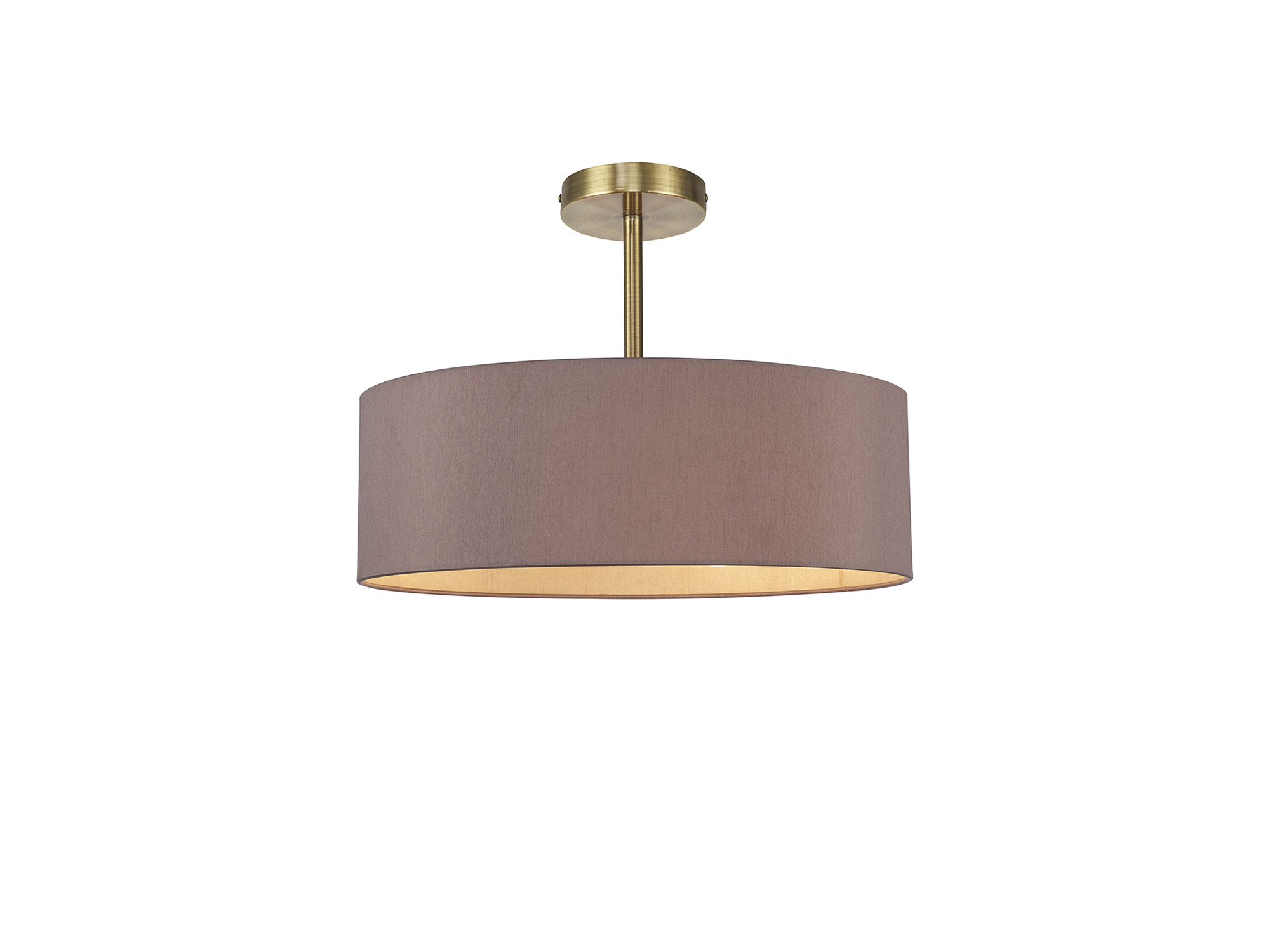 Baymont 45cm Semi Flush 5 Light Antique Brass, Taupe/Halo Gold DK0742  Deco Baymont